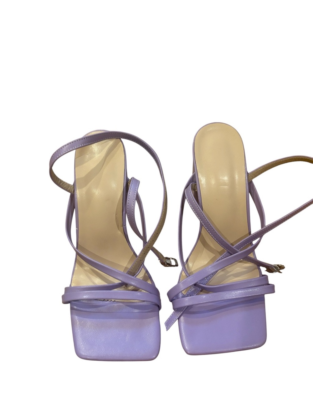 Boutique Brand Size 7.5 Purple Ankle Strap Block Heels